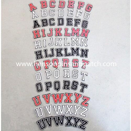 Custom Letter Chenille Embroidery Patches from A to Z, different color