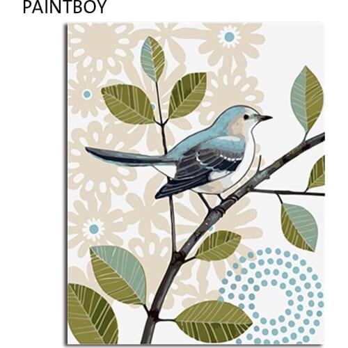 PAINTBOY Bird Flower Framed DIY Oil Painting By Numbers Canvas DIY Oil Painting Home Decoration For Living Room Wall Art