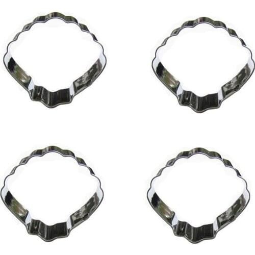 Small Seashell shape 4 piece cookie cutting molds, baking tools, cake decorating soft candy tools