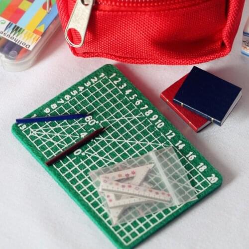 Mini Ruler Cutting Board Set Simulation Miniature Creative School Supplies Model Doll House Accessories Dolls Accessories