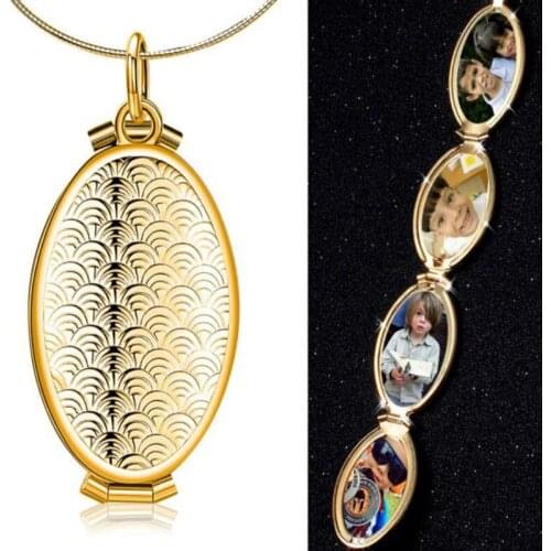 Fashion memory photo locket Pendant Necklace silver gold Color Romantic Vintage Flower Jewelry Women Gift