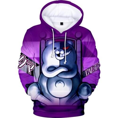 Trendy Popular 3D Pullover Monokuma Men Women Harajuku Autumn Warm Sweatshirts kpop 3D Monokuma Hoodies Cooton Soft Hoodie