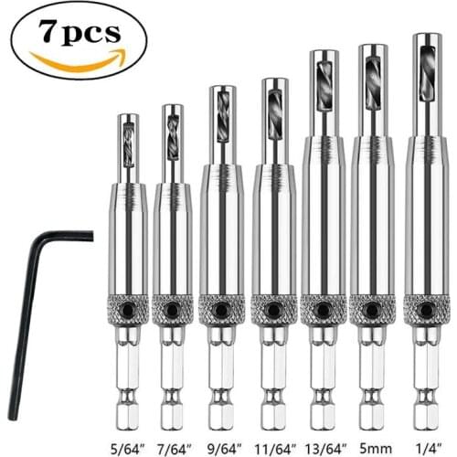 Woodworking puncher hinge drill Door window hinge hole opener set Hexagonal drill bit positioning drilling bit