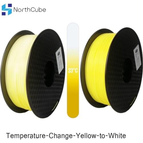 3D Printer Filament Color Changing with Temperature, PLA Filament 1.75mm +/- 0.03 mm, 2.2 LBS(1KG)Yellow-to-White