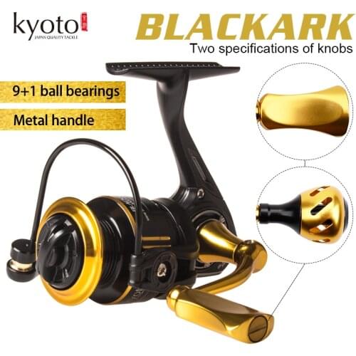 NEW KYOTO BLACKARK Fishing Spinning Reels 600/800/1000 9+1BB Max Drag 4kg Gear Ratio 5.2:1 Metal Handle Knob Fishing Reels Wheel