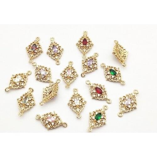 New arrival! 20x12mm 50pcs Cubic Zirconia rhombus charm for Earrings DIY parts,Jewelry Accessories Findings & Components