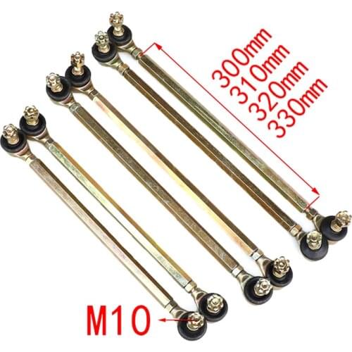 One pair of 300mm-330mm m10 steering axle steering rod with snare rod ball joint for 4 wheels atv quad modification kart 50cc-25