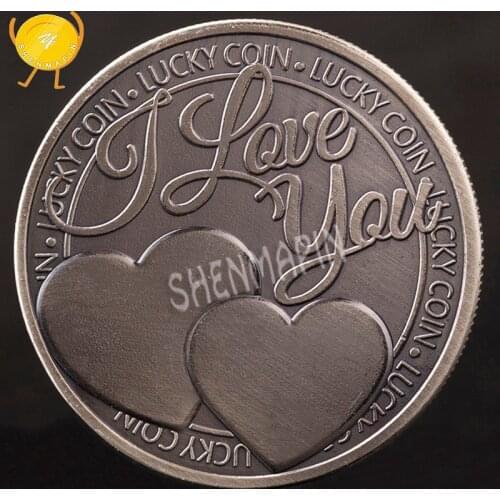 "I love you"Marriage Commemorative Coin Love Tokens Four-leaf Coins Collectibles Charm Gift Crafts Wedding Decoration