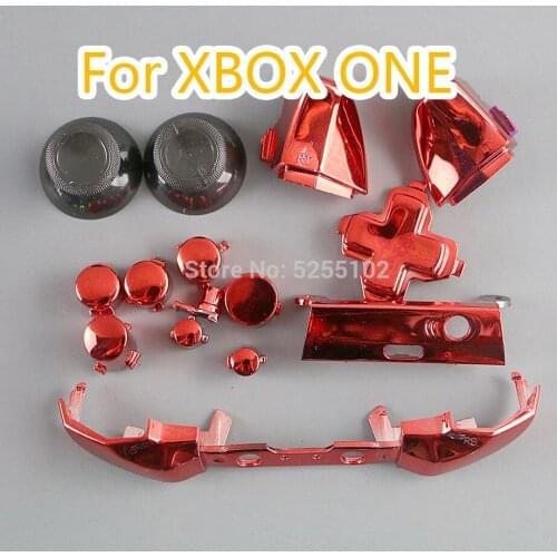 1set Chrome Plating Full Button Set Dpad RT LT RB LB ABXY Guide ON OFF Buttons For Xbox One Slim One S Controller Gamepad Repair