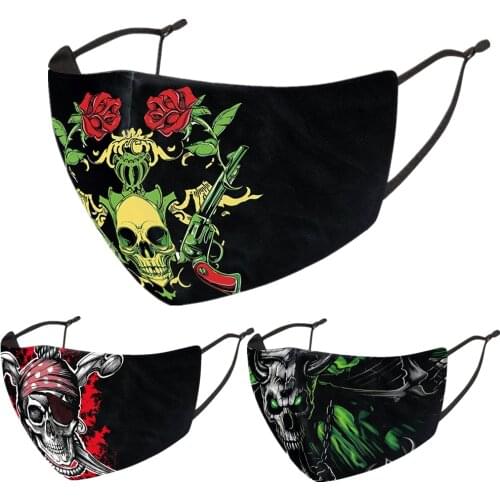 Skull Ghost Pirate Cosplay Face Mask Dustproof Adult Masks Filter Washable Halloween