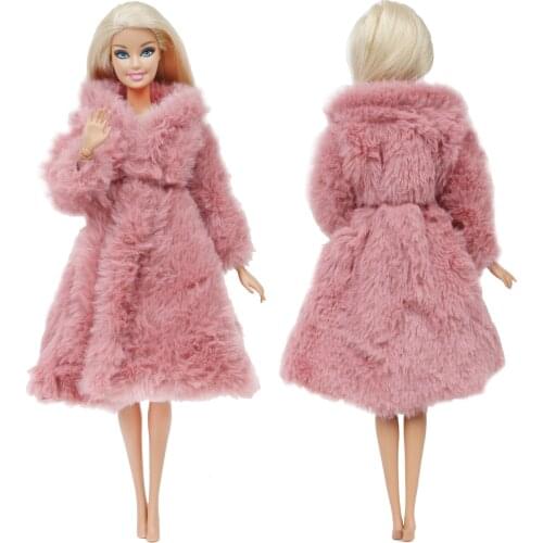 Handmade Doll Wool Coat Noble Winter Casual Wear High Quality Dress Accessories Warm Clothes for Barbie doll Baby Kids Girl Toy