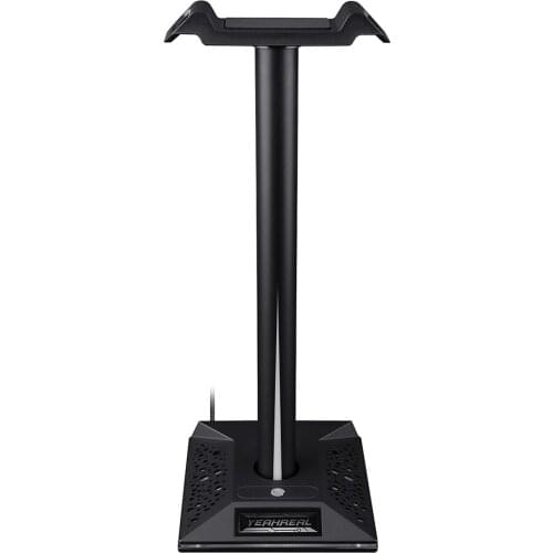 EB01 3.5mm ARGB Headphone Desktop Display Stand Bracket with 2 USB Port Earphones Hanger Rack for Gamers Headsets PC Accessories