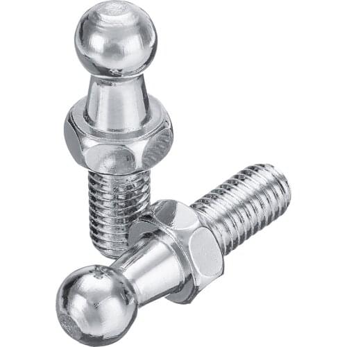 Universal Silver 2pcs Boot Bonnet Gas Strut End Fitting 10mm M8 Ball Pin Joint Valve Spring Holders