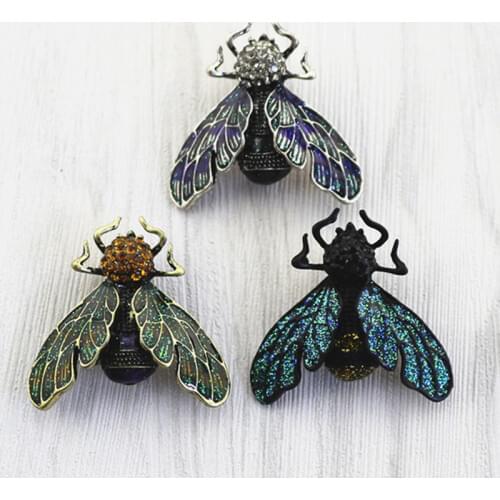 Vintage Bee Brooch Drop Glaze enamel Painted Insect Known Beetle Brooches Couples Needle Wholesale