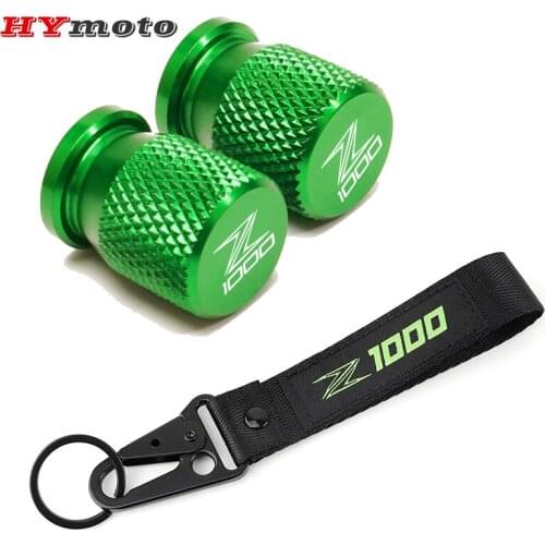 Embroidery Collection Key Chain Ring Keychain Keyring For Kawasaki Z1000 Z1000SX Motorcycle CNC Accessories Tire Valve Cap Cover
