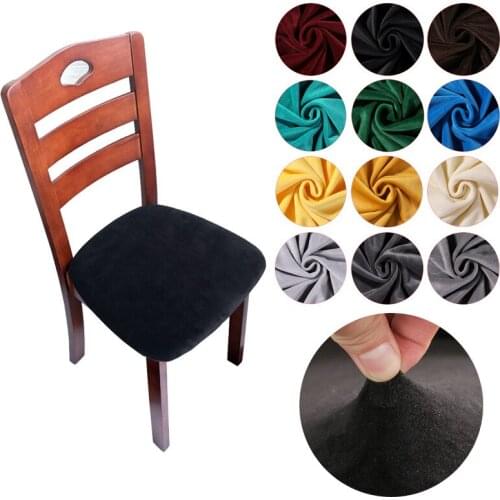 High Quality Velevt Chair Cushion Cover Stretch Chair Seat Decorative Armless Dining Chair Covers Removable Washable Slipcover