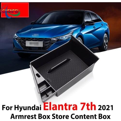 For Elantra 7th 2021 Elantra Storage Boxes Central Control Armrest Box Compartment Modified Storage Boxes Car Accessories