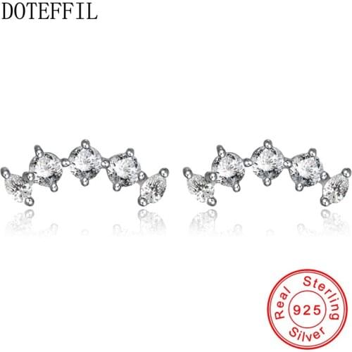 Cute Crystal Flower 925 Silver Stud Earring for Women Sterling Silver Charm CZ Earrings 2020 New Arrivals Gift Wholesale