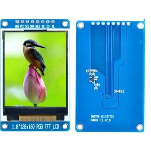 1.8 inch 8PIN 65K TFT LCD Screen with Adapter Board ST7735 Drive IC 128*RGB*160 SPI Serial Interface 4 IO