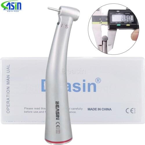 1 pcs X95L mini Style Dental 1:5 Increasing Fiber Optic Contra Angle Low Speed Handpiece Red Ring Air Turbine