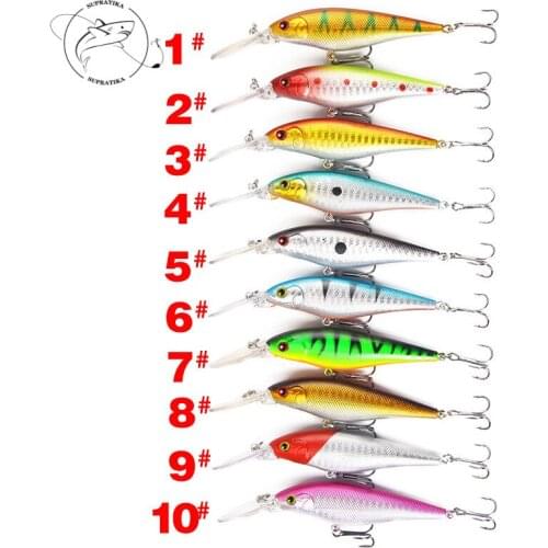 10Pcs/lot 11cm/9.5g 3D Eyes Minnow Hard Bait With 2 Treble Hook Lifelike Fishing Bait Lures For Ocean River Pesca