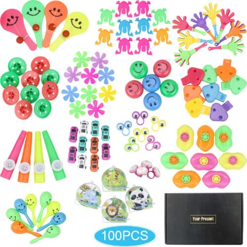 100Pcs Children Cartoon Hats Birthday Party Giveaways Prizes Assorted Small Toys Set Support Kid Playing With Friend Having Fun