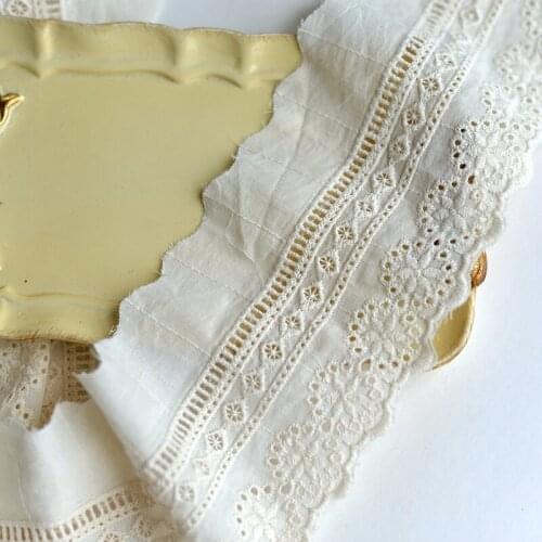 2Meters/lot 9.5cm wide hollolw out beige cotton lace flower trims home garden lace trim accessories X930