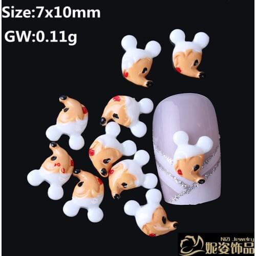 2013 new ! free shipping 200pcs/ lot 7x10mm resin Mickey head nail art decorations flatback for nail art