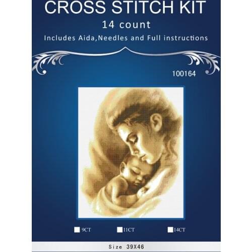 The mother and child 2016 home Decor counted14ct white canvas similar DMC Cross Stitch kits14CT needlework Set DIY embroidery