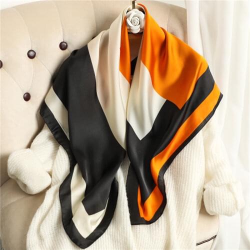 2021 new spring women scarf quality shawl silk fashion scarf headscarf beach sunscreen bag headscarf scarf 90cm*90cm