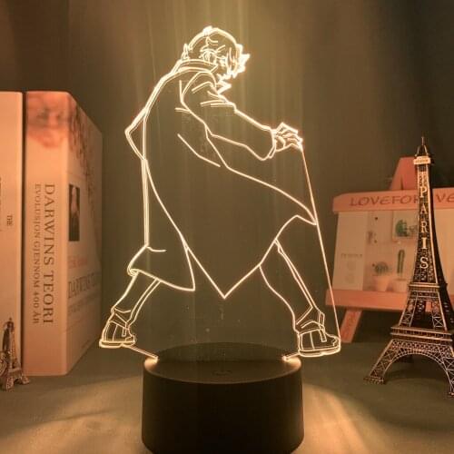 Acrylic 3d Lamp Brand New Animal Shirou Ogami Light for Bedroom Decor Led Night Light Anime BNA Shirou Gift Drop Shipping