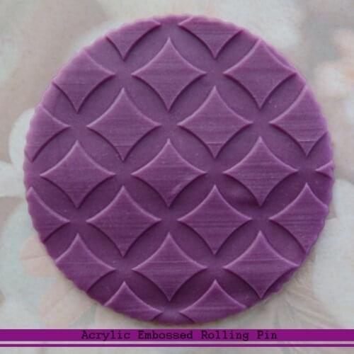 Diamonds Non-Stick Fondant Cake Roller Cake Decorating Tools Embossed Rolling Pin Kitchen Accessories