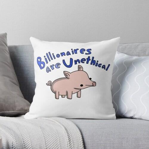 Anti-Billionaire Pig - Tiny Snek Comics Throw Pillow Cushion Cover Polyester Throw Pillows Case On Sofa Home Car Seat Decor