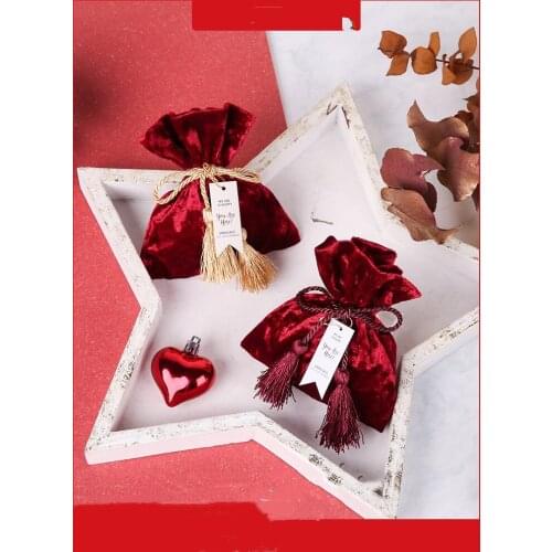 2021 Wedding Party Velvet Candy Box Gift Bags for Wedding Gift Candy Containers Event Party Supplies Candy Drawstring Pouches