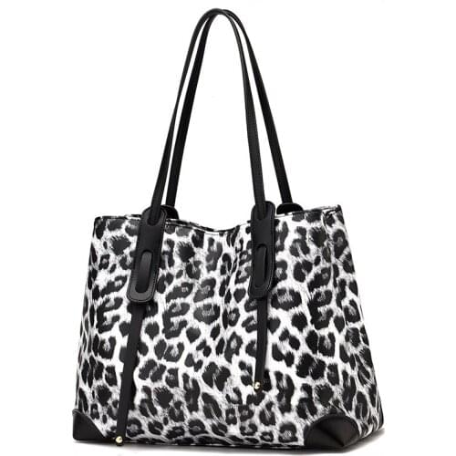 Brand design women shoulder bag Large capacity Chain bucket Handbags Leopard PU leather Women Totes Shopping Bag bolsa feminin