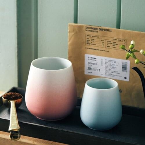 Macaron color Japanese hand-made coffee cup personalized frosted mug water cup Nordic minimalist cup ceramic commercial