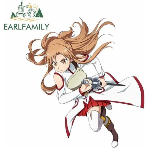 EARLFAMILY 13cm x 11.9cm for Tags Sword Art Online Yuuki Asuna DIY Car Stickers Motorcycle Vinyl Material Personality JDM Decal