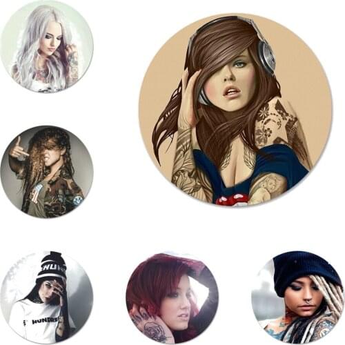 Sexy Sleeve Tattoo Girl Icons Pins Badge Decoration Brooches Metal Badges For Clothes Backpack Decoration 58mm