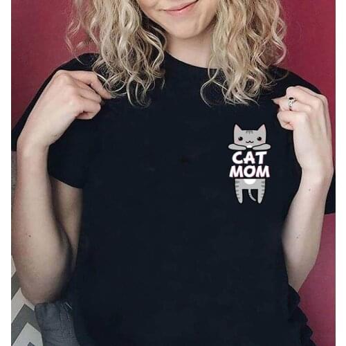 Kawaii clothes cat mom ropa plus size mujer Tshirts female Casual Harajuku T-shirts women fashion soft goth T-shirt
