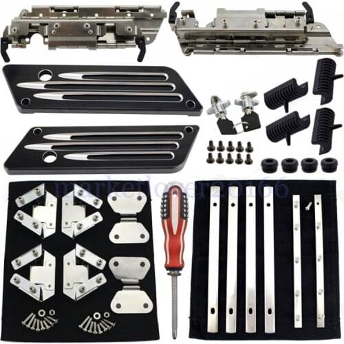 Chrome Latches Cover Hinge Saddlebag Latch Hardware Set Kit For Harley Touring FLT FLHT FLHTCU FLHRC 1994-2013