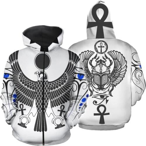 Egypt Tattoo 3D Print Graphic Hoodie Men 2021 Sweatshirt Streetwear Oversize Casual Zip Pullover Harajuku Hoodie Ropa Hombre