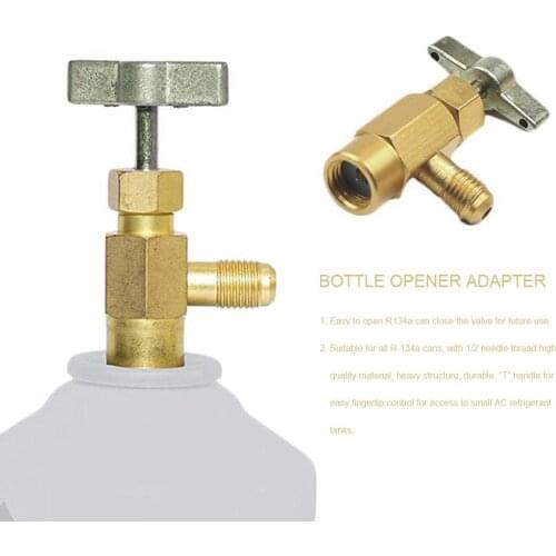 R134A Automotive Air Conditioning Refrigerant Brass Tap Can Valve Bottle Opener For 1/2ACME TT1214 134A European American 2021