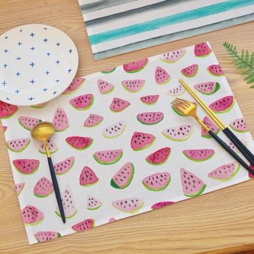 Student Children Cute Table Mat Eating Mat Waterproof and Oil Repellent Fruit Placemat Cartoon Ink Leaf Western Placemat