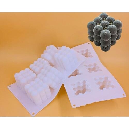 Multi-purpose Silicone Mold 6 Cavity Rubiks Cube Silicone Cake Mold Practical Cake Tool DIY Quality Candle Mold Candle ice mold