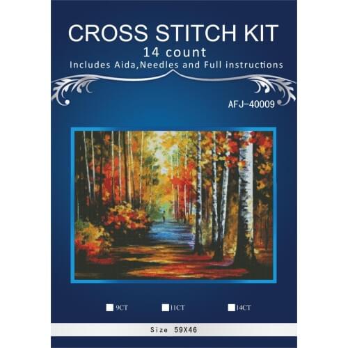 11/14/16/18/27 Cross stitch Set Lovely Counted Cross Stitch Kit Gold autumn forest embroidery dim DMC ANCHOR