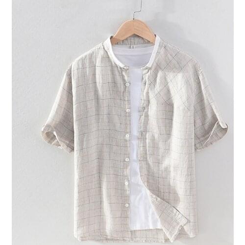 2021 New short-sleeved Italy style brand plaid shirt men fashion casual comfortable shirts for men tops mens clothing chemise