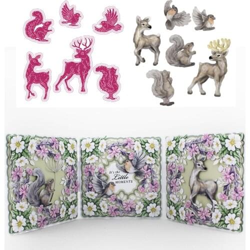 2021 NEW Christmas Woodland Animals Metal Cutting Dies Scrapbook Diary Decoration Stencil Embossing Template DIY Greeting Card