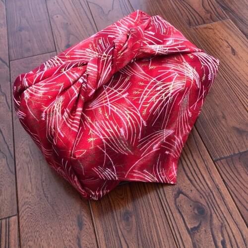 New geisha fan red crowned crane Japanese style wrapping cloth furoshiki handkerchiefs Flower traditional fabric 0218G