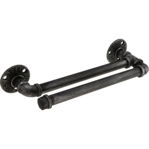Industrial Style Black Towel bar Stemware Glass Rack Holder Rail Under Cabinet Wall Shelf Hanger 3-4Pcs Glasses Holder Hanger