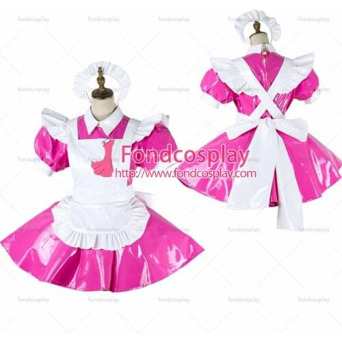 Lockable Sissy maid PVC dress vinyl Uniform cosplay costume Tailor-made[G2008]
